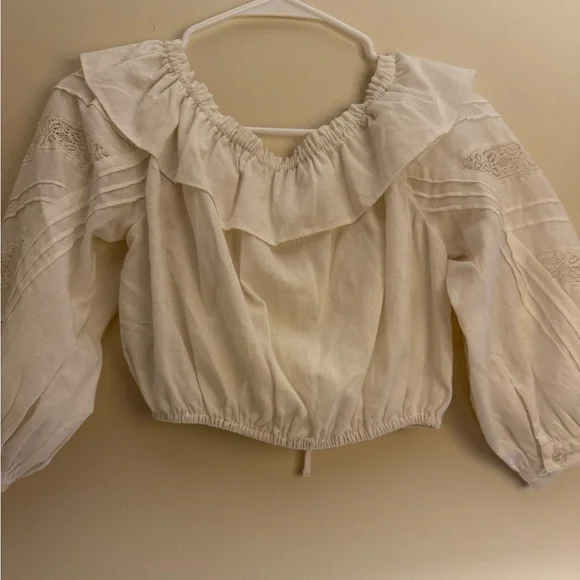 Mystic Free People Cream Ruffled Blouse - Picture 8 of 8